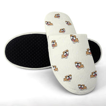 Load image into Gallery viewer, English Bulldog Slippers for Women - Happy Happy English Bulldog Love - Flannel-7