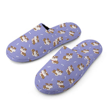 Load image into Gallery viewer, English Bulldog Slippers for Women - Smiling English Bulldog Love - Flannel-20