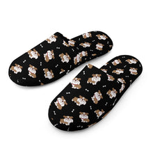 Load image into Gallery viewer, English Bulldog Slippers for Women - Smiling English Bulldog Love - Flannel-30