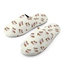 Load image into Gallery viewer, English Bulldog Slippers for Women - Smiling English Bulldog Love - Flannel-3