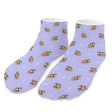 Load image into Gallery viewer, English Bulldog Socks - Ankle Length - Happy Happy English Bulldog Love-Accessories-Accessories,Dog Dad Gifts,English Bulldog,Socks-Lavender-One size-16