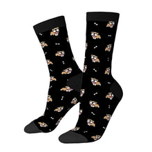 Load image into Gallery viewer, English Bulldog Socks - Happy Happy English Bulldog Love-Wear Accessories-Black-3 Black-One Size-41