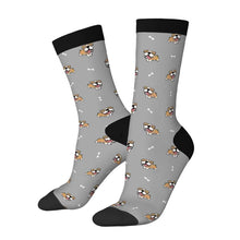 Load image into Gallery viewer, English Bulldog Socks - Happy Happy English Bulldog Love-Wear Accessories-Gray-3 Black-One Size-21