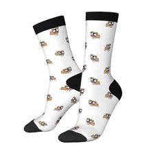 Load image into Gallery viewer, English Bulldog Socks - Happy Happy English Bulldog Love-Wear Accessories-White-3 Black-One Size-1