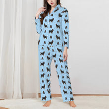 Load image into Gallery viewer, English Cocker Spaniel Pajamas for Women - XL Available - Yes I Love Black and Tan Cocker Spaniels-Pajamas-Apparel,Cocker Spaniel,Dog Mom Gifts,Pajamas-Blue-XS-1