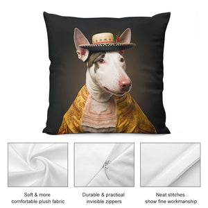 English Elegance Bull Terrier Plush Pillow Case-Bull Terrier, Dog Dad Gifts, Dog Mom Gifts, Home Decor, Pillows-2
