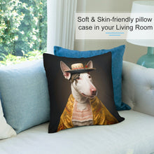 Load image into Gallery viewer, English Elegance Bull Terrier Plush Pillow Case-Bull Terrier, Dog Dad Gifts, Dog Mom Gifts, Home Decor, Pillows-6