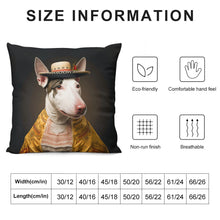 Load image into Gallery viewer, English Elegance Bull Terrier Plush Pillow Case-Bull Terrier, Dog Dad Gifts, Dog Mom Gifts, Home Decor, Pillows-12 &quot;×12 &quot;-White-1