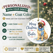 Load image into Gallery viewer, English Mastiff Christmas Ornament - Cozy Winter Pet Portrait Design - Personalize with Photo and Name-Christmas Ornament-Christmas,Christmas Ornament,Personalize Artwork-2