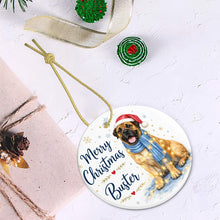 Load image into Gallery viewer, English Mastiff Christmas Ornament - Cozy Winter Pet Portrait Design - Personalize with Photo and Name-Christmas Ornament-Christmas,Christmas Ornament,Personalize Artwork-6