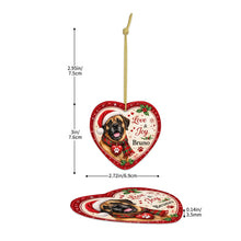 Load image into Gallery viewer, English Mastiff Christmas Ornament - Love &amp; Joy Heart Shaped Portrait - Personalize with Photo and Name-Christmas Ornament-Christmas,Christmas Ornament,English Mastiff,Personalize Artwork-5