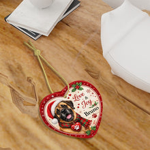 Load image into Gallery viewer, English Mastiff Christmas Ornament - Love &amp; Joy Heart Shaped Portrait - Personalize with Photo and Name-Christmas Ornament-Christmas,Christmas Ornament,English Mastiff,Personalize Artwork-7