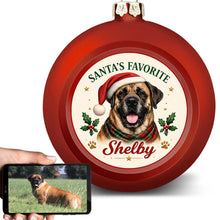 Load image into Gallery viewer, English Mastiff Ornament - Classic Red Round Shape - Santa's Favourite Design - Personalized with Photo and Name-Christmas Ornament-Christmas,Christmas Ornament,English Mastiff,Personalize Artwork-1