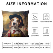 Load image into Gallery viewer, English Nobility Beagle Plush Pillow Case-Cushion Cover-Beagle, Dog Dad Gifts, Dog Mom Gifts, Home Decor, Pillows-12 &quot;×12 &quot;-White-1