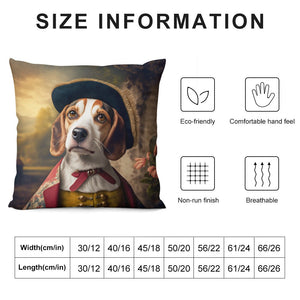 English Nobility Beagle Plush Pillow Case-Cushion Cover-Beagle, Dog Dad Gifts, Dog Mom Gifts, Home Decor, Pillows-12 "×12 "-White-1