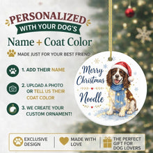 Load image into Gallery viewer, English Springer Spaniel Christmas Ornament - Cozy Winter Pet Portrait Design - Personalize with Photo and Name-Christmas Ornament-Christmas,Christmas Ornament,Personalize Artwork-2
