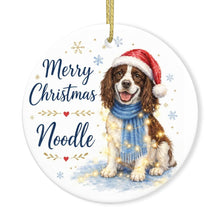 Load image into Gallery viewer, English Springer Spaniel Christmas Ornament - Cozy Winter Pet Portrait Design - Personalize with Photo and Name-Christmas Ornament-Christmas,Christmas Ornament,Personalize Artwork-3