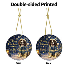 Load image into Gallery viewer, English Springer Spaniel Christmas Ornament - Cozy Winter Pet Portrait Design - Personalize with Photo and Name-Christmas Ornament-Christmas,Christmas Ornament,Personalize Artwork-4