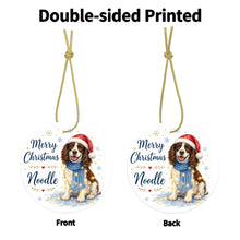 Load image into Gallery viewer, English Springer Spaniel Christmas Ornament - Cozy Winter Pet Portrait Design - Personalize with Photo and Name-Christmas Ornament-Christmas,Christmas Ornament,Personalize Artwork-4