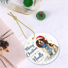 Load image into Gallery viewer, English Springer Spaniel Christmas Ornament - Cozy Winter Pet Portrait Design - Personalize with Photo and Name-Christmas Ornament-Christmas,Christmas Ornament,Personalize Artwork-6