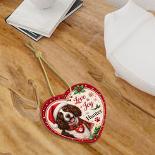 Load image into Gallery viewer, English Springer Spaniel Christmas Ornament - Love &amp; Joy Heart Shaped Portrait - Personalize with Photo and Name-Christmas Ornament-Christmas,Christmas Ornament,English Springer Spaniel,Personalize Artwork-7