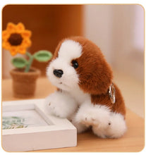 Load image into Gallery viewer, English Springer Spaniel Keychain - Fluffy Sitting Springer Spaniel Plush Toy Design-4