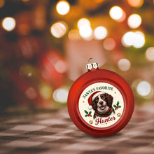 Load image into Gallery viewer, English Springer Spaniel Ornament - Classic Red Round Shape - Santa's Favourite Design - Personalized with Photo and Name-Christmas Ornament-Christmas,Christmas Ornament,English Springer Spaniel,Personalize Artwork-6