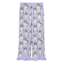 Load image into Gallery viewer, English Springer Spaniel Pajama Pants for Women - Ruffle Hem Design - Watercolor Celebration English Springer Spaniels-Pajamas-Apparel,Dog Mom Gifts,English Springer Spaniel,Pajamas-12