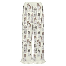 Load image into Gallery viewer, English Springer Spaniel Pajama Pants for Women - Ruffle Hem Design - Watercolor Celebration English Springer Spaniels-Pajamas-Apparel,Dog Mom Gifts,English Springer Spaniel,Pajamas-16