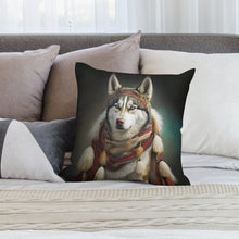 Load image into Gallery viewer, Eskimo Ensemble Siberian Husky Plush Pillow Case-Cushion Cover-Dog Dad Gifts, Dog Mom Gifts, Home Decor, Pillows, Siberian Husky-2