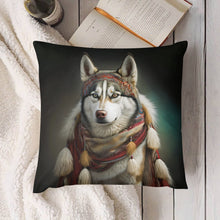 Load image into Gallery viewer, Eskimo Ensemble Siberian Husky Plush Pillow Case-Cushion Cover-Dog Dad Gifts, Dog Mom Gifts, Home Decor, Pillows, Siberian Husky-4