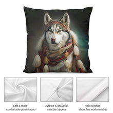 Load image into Gallery viewer, Eskimo Ensemble Siberian Husky Plush Pillow Case-Cushion Cover-Dog Dad Gifts, Dog Mom Gifts, Home Decor, Pillows, Siberian Husky-5