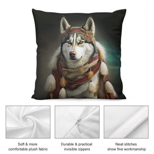 Eskimo Ensemble Siberian Husky Plush Pillow Case-Cushion Cover-Dog Dad Gifts, Dog Mom Gifts, Home Decor, Pillows, Siberian Husky-5
