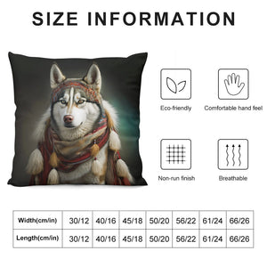 Eskimo Ensemble Siberian Husky Plush Pillow Case-Cushion Cover-Dog Dad Gifts, Dog Mom Gifts, Home Decor, Pillows, Siberian Husky-6