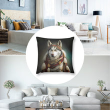 Load image into Gallery viewer, Eskimo Ensemble Siberian Husky Plush Pillow Case-Cushion Cover-Dog Dad Gifts, Dog Mom Gifts, Home Decor, Pillows, Siberian Husky-8