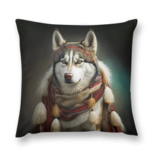 Load image into Gallery viewer, Eskimo Ensemble Siberian Husky Plush Pillow Case-Cushion Cover-Dog Dad Gifts, Dog Mom Gifts, Home Decor, Pillows, Siberian Husky-12 &quot;×12 &quot;-1