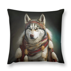 Eskimo Ensemble Siberian Husky Plush Pillow Case-Cushion Cover-Dog Dad Gifts, Dog Mom Gifts, Home Decor, Pillows, Siberian Husky-12 "×12 "-1