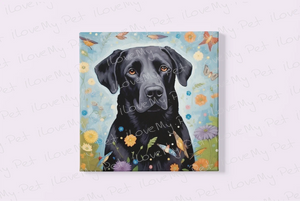 Essence of Loyalty Black Labrador Wall Art Poster-Art-Black Labrador, Dog Art, Home Decor, Labrador, Poster-Framed Light Canvas-Small - 8x8"-2