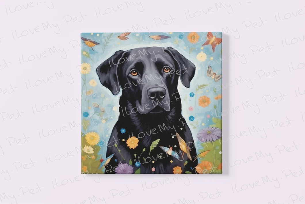 Essence of Loyalty Black Labrador Wall Art Poster-Art-Black Labrador, Dog Art, Home Decor, Labrador, Poster-Framed Light Canvas-Small - 8x8
