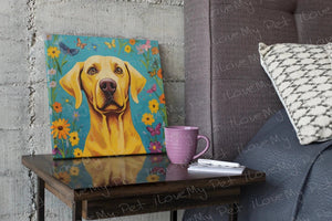 Essence of Summer Labrador Framed Wall Art Poster-Art-Dog Art, Home Decor, Labrador-Framed Light Canvas-Small - 8x8"-1