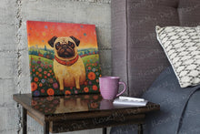 Load image into Gallery viewer, Eternal Optimist Pug Framed Wall Art Poster-Art-Dog Art, Home Decor, Pug-Framed Light Canvas-Small - 8x8&quot;-1