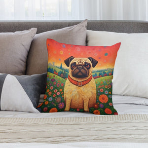 Eternal Optimist Pug Plush Pillow Case-Cushion Cover-Dog Dad Gifts, Dog Mom Gifts, Home Decor, Pillows, Pug-2