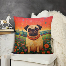 Load image into Gallery viewer, Eternal Optimist Pug Plush Pillow Case-Cushion Cover-Dog Dad Gifts, Dog Mom Gifts, Home Decor, Pillows, Pug-3