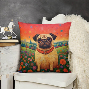Eternal Optimist Pug Plush Pillow Case-Cushion Cover-Dog Dad Gifts, Dog Mom Gifts, Home Decor, Pillows, Pug-3