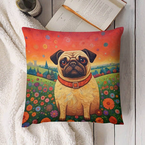 Eternal Optimist Pug Plush Pillow Case-Cushion Cover-Dog Dad Gifts, Dog Mom Gifts, Home Decor, Pillows, Pug-4