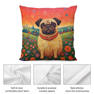 Eternal Optimist Pug Plush Pillow Case-Cushion Cover-Dog Dad Gifts, Dog Mom Gifts, Home Decor, Pillows, Pug-5