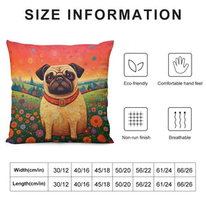 Eternal Optimist Pug Plush Pillow Case-Cushion Cover-Dog Dad Gifts, Dog Mom Gifts, Home Decor, Pillows, Pug-6