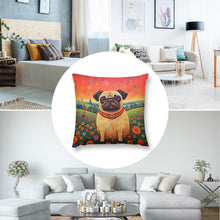 Load image into Gallery viewer, Eternal Optimist Pug Plush Pillow Case-Cushion Cover-Dog Dad Gifts, Dog Mom Gifts, Home Decor, Pillows, Pug-8