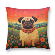 Load image into Gallery viewer, Eternal Optimist Pug Plush Pillow Case-Cushion Cover-Dog Dad Gifts, Dog Mom Gifts, Home Decor, Pillows, Pug-12 &quot;×12 &quot;-1