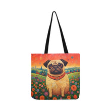 Load image into Gallery viewer, Eternal Optimist Pug Special Lightweight Shopping Tote Bag-Accessories-Accessories, Bags, Dog Dad Gifts, Dog Mom Gifts, Pug-White-ONESIZE-4